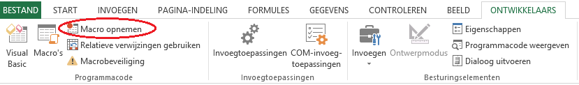 Macro opnemen